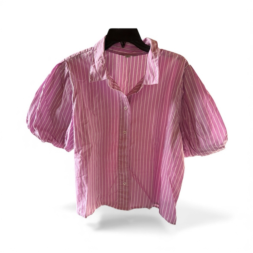 Ophelia Roe. Striped blouse Puffy Sleeves, Women XL
